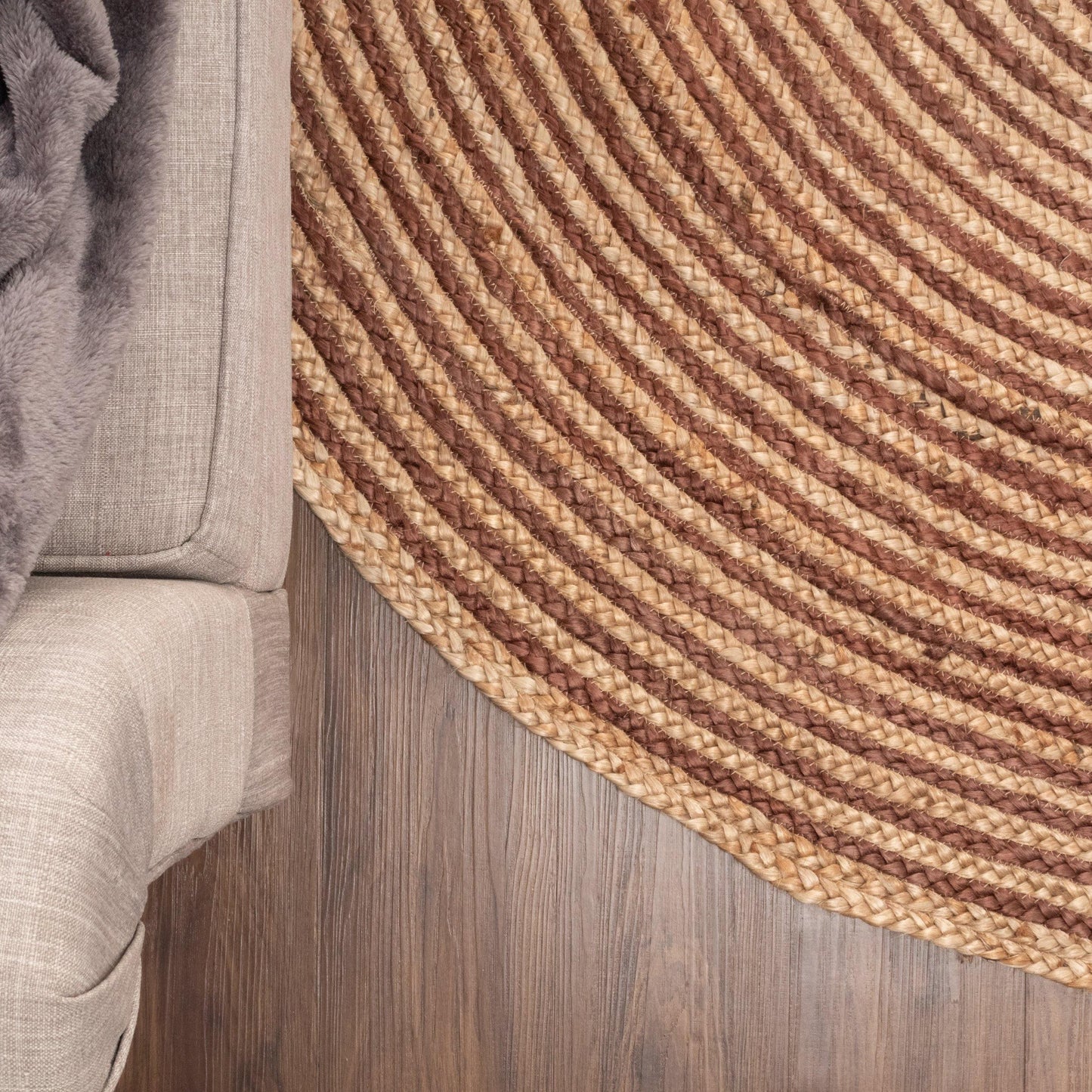 Braided Jute Round Indoor Area Rug FredCo