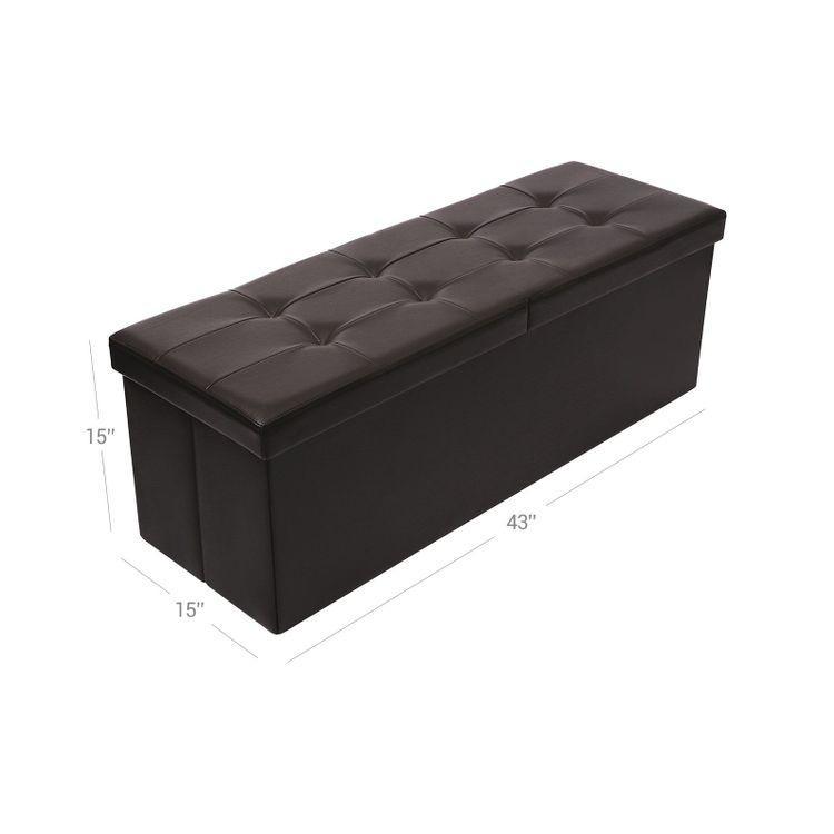 Brown Tufted Storage Ottoman FredCo