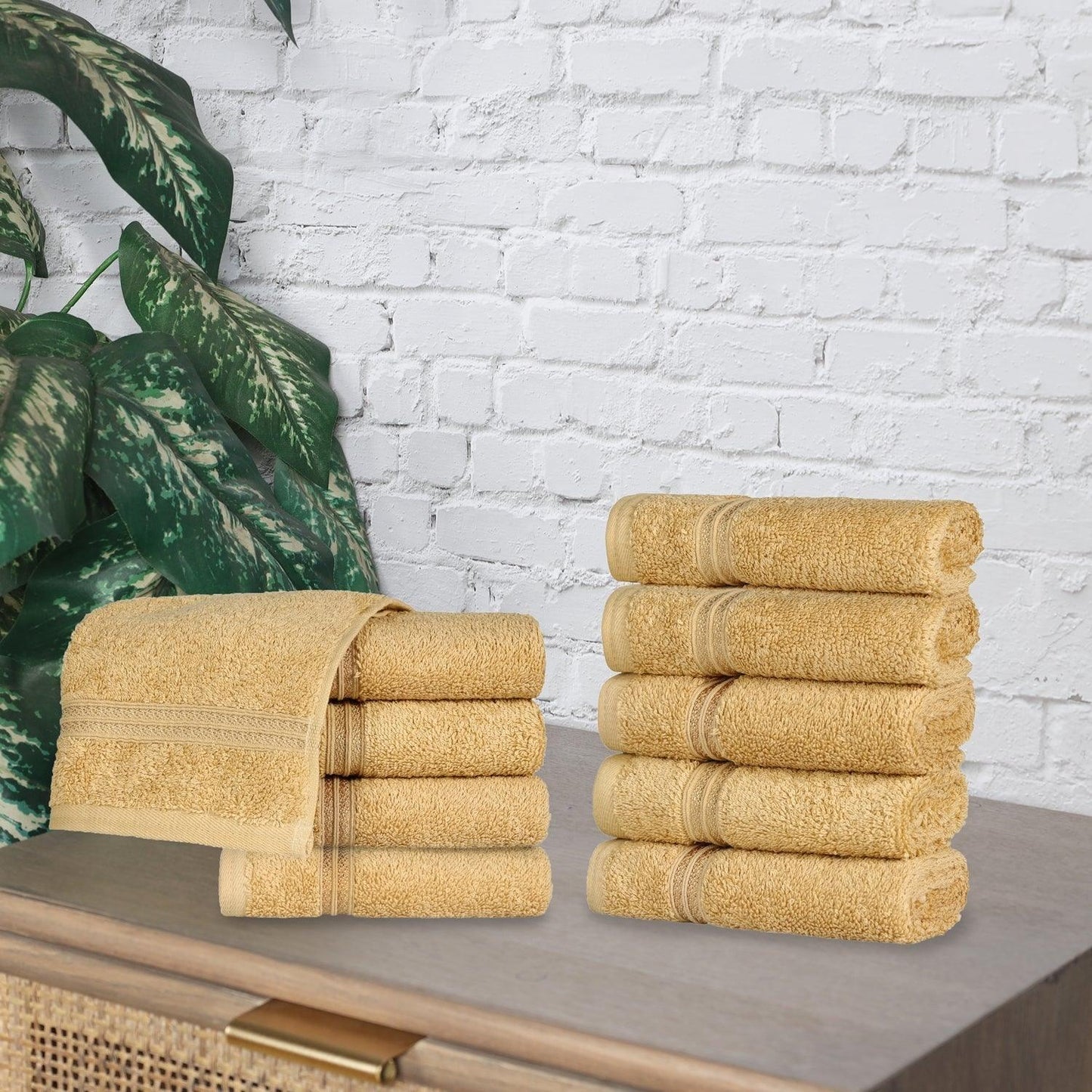 Egyptian Cotton 600 GSM, 10-Piece Face Towel Set FredCo