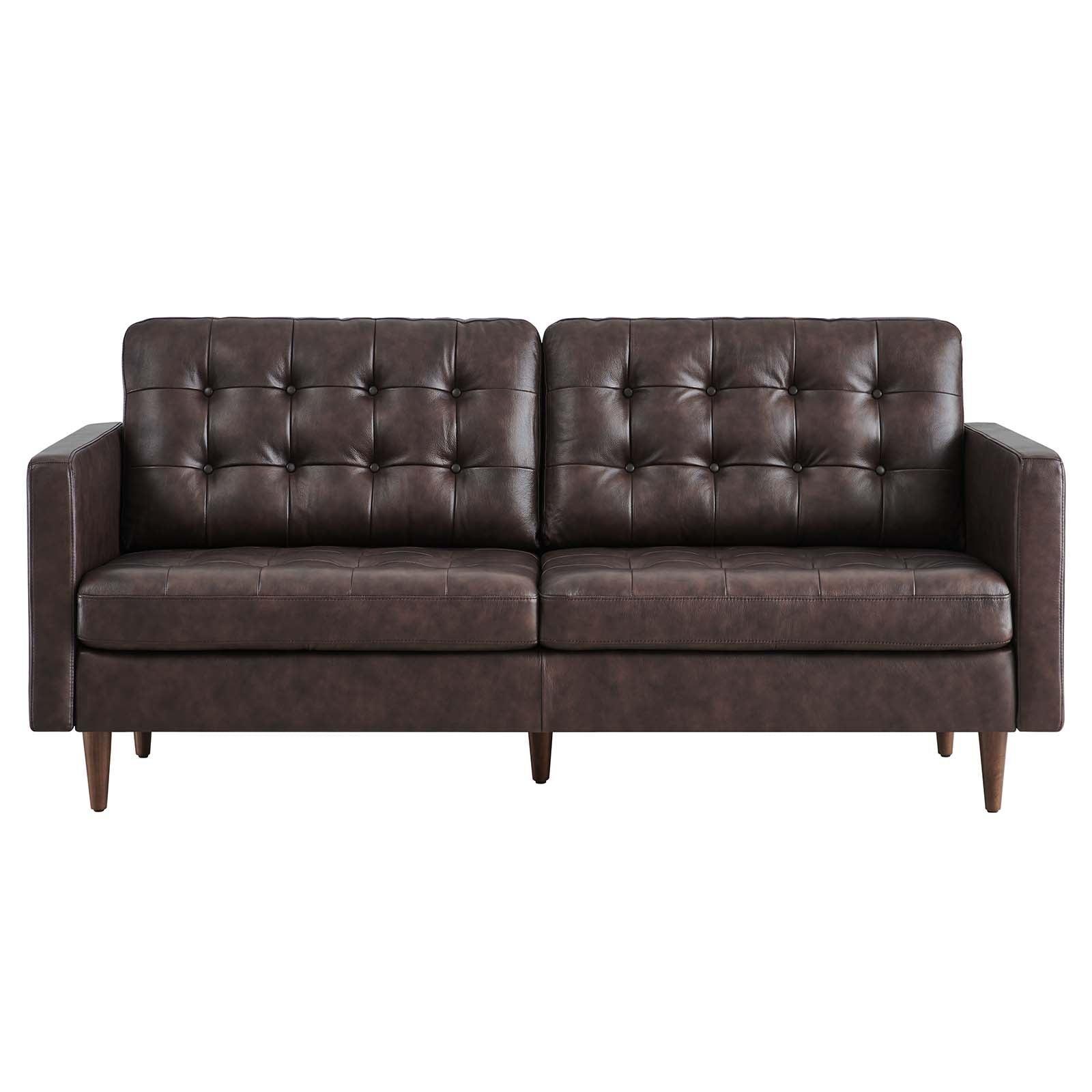 Exalt Tufted Vegan Leather Sofa, EEI-6099 FredCo