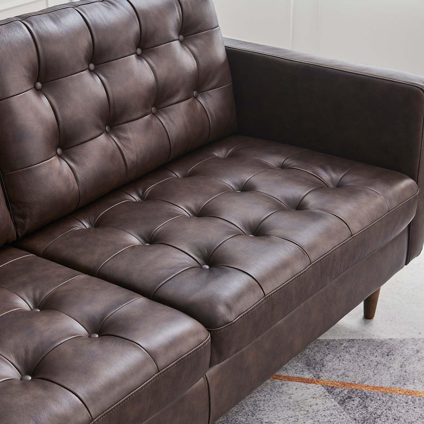 Exalt Tufted Vegan Leather Sofa, EEI-6099 FredCo