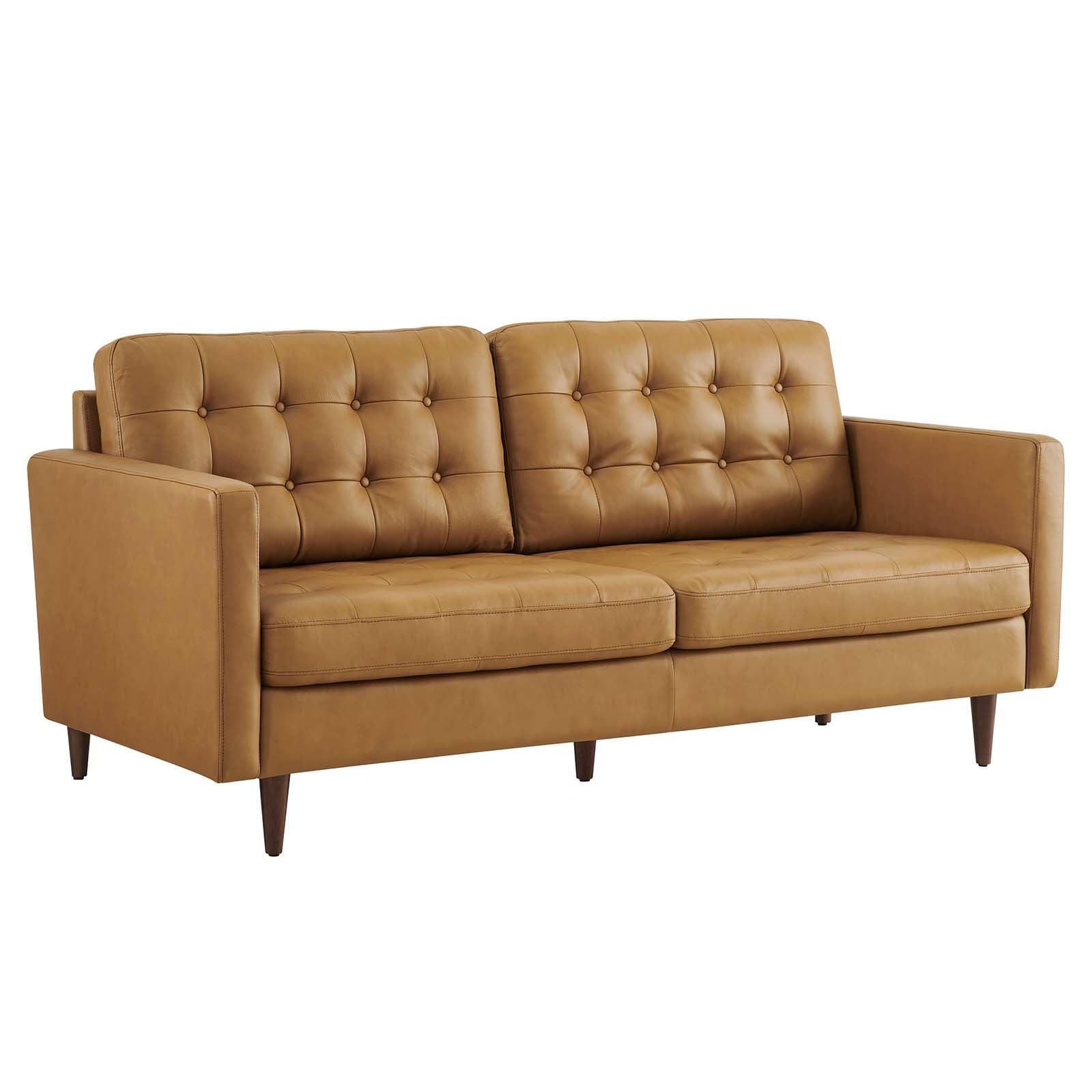 Exalt Tufted Vegan Leather Sofa, EEI-6099 FredCo