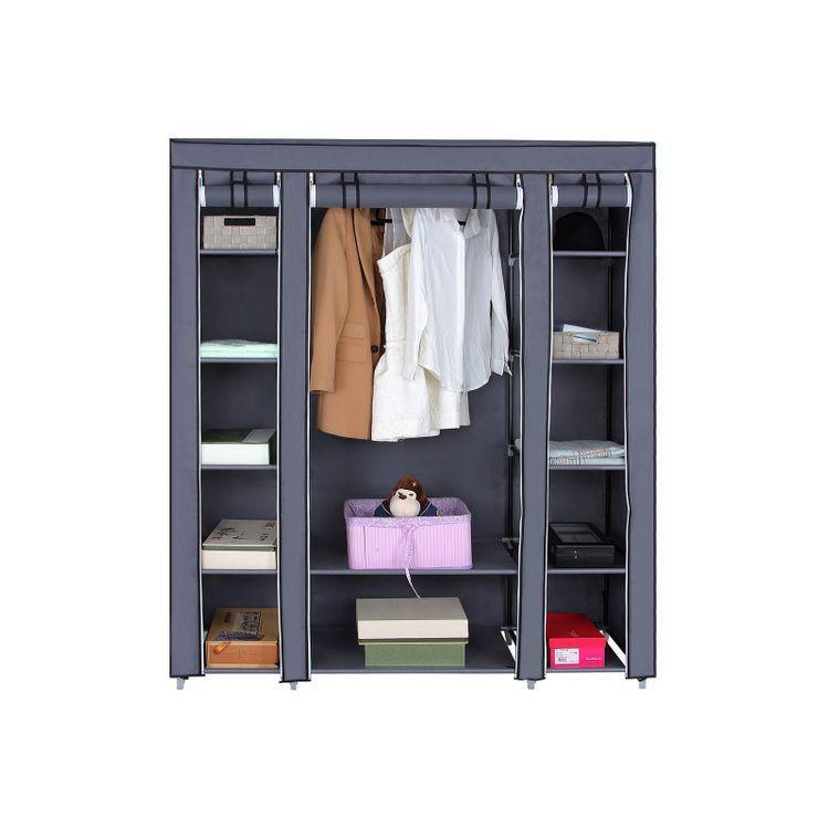 Grey Portable Clothes Closet 68" FredCo