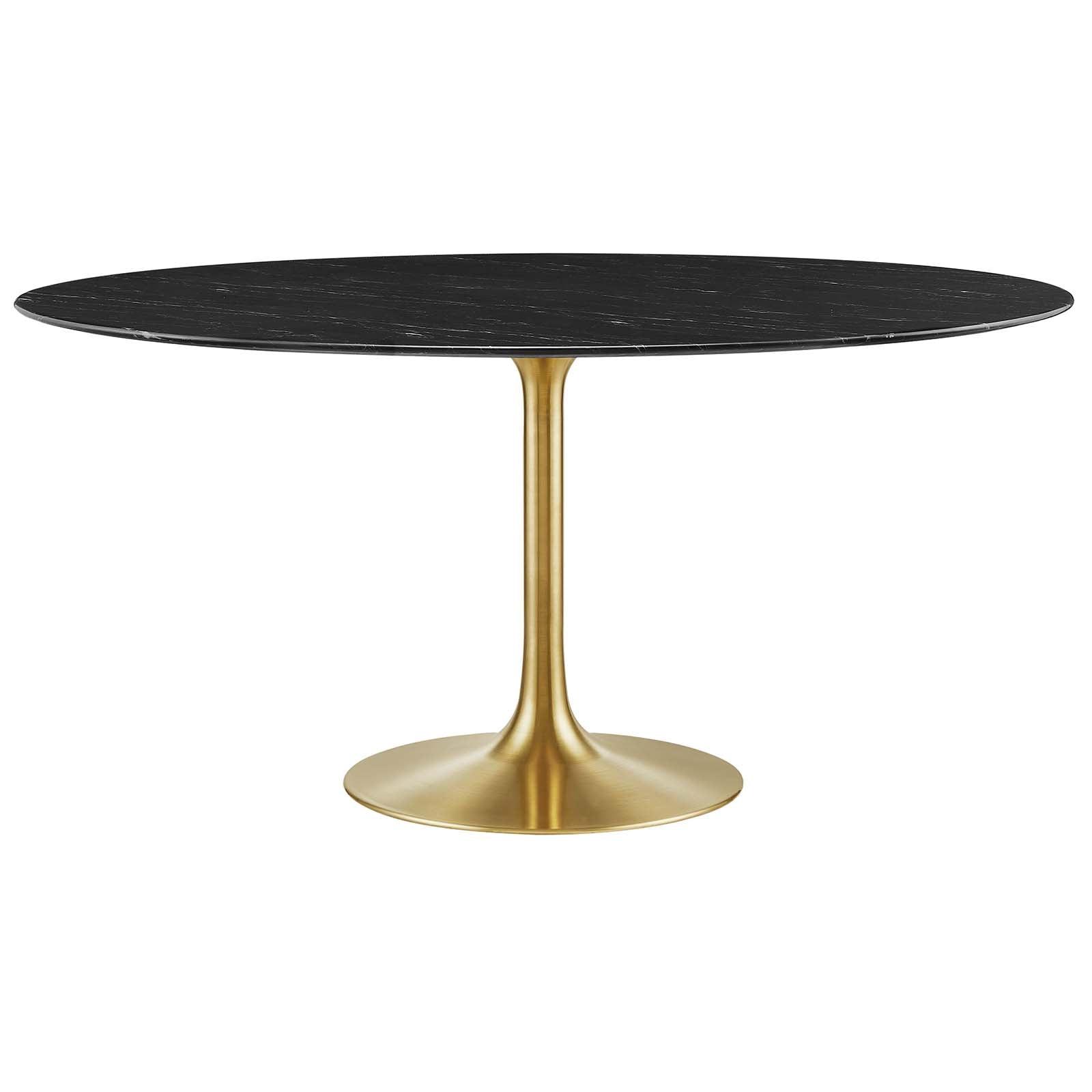 Lippa 60" Round Artificial Marble Dining Table, EEI-5241 FredCo