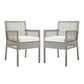 Modway Aura Dining Armchair Outdoor Patio Wicker Rattan Set of 2 FredCo