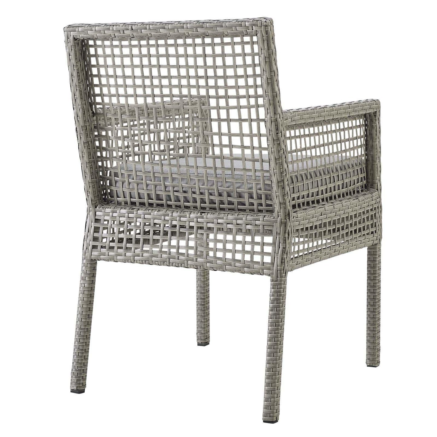 Modway Aura Dining Armchair Outdoor Patio Wicker Rattan Set of 2 FredCo