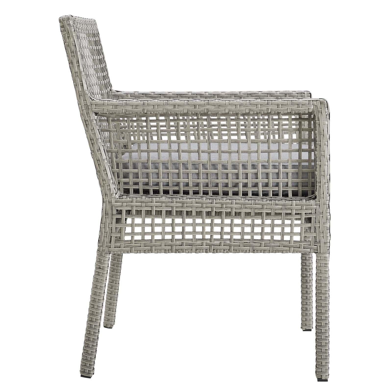 Modway Aura Dining Armchair Outdoor Patio Wicker Rattan Set of 2 FredCo