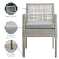 Modway Aura Dining Armchair Outdoor Patio Wicker Rattan Set of 2 FredCo