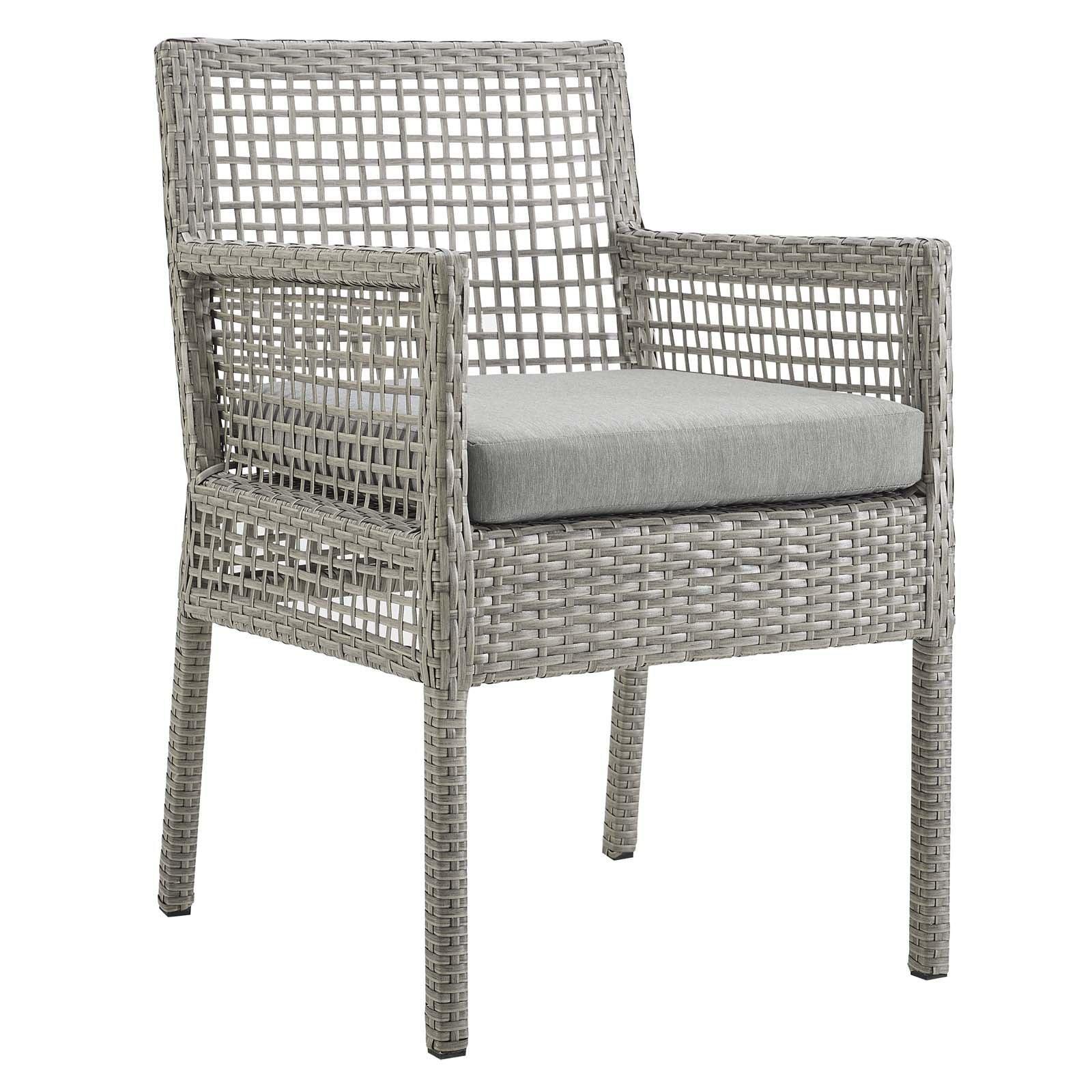 Modway Aura Dining Armchair Outdoor Patio Wicker Rattan Set of 2 FredCo