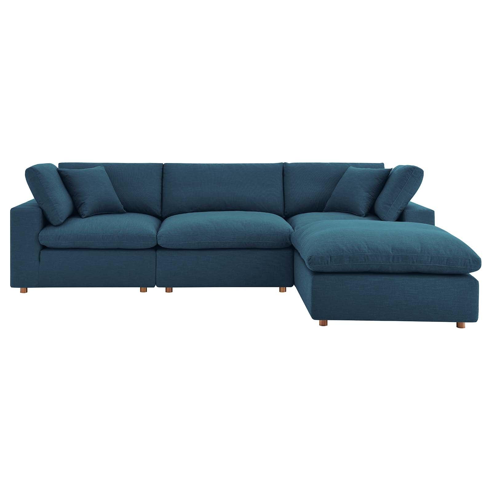 Modway Commix Down Filled Overstuffed 4 Piece Sectional Sofa Set, EEI-3356 FredCo