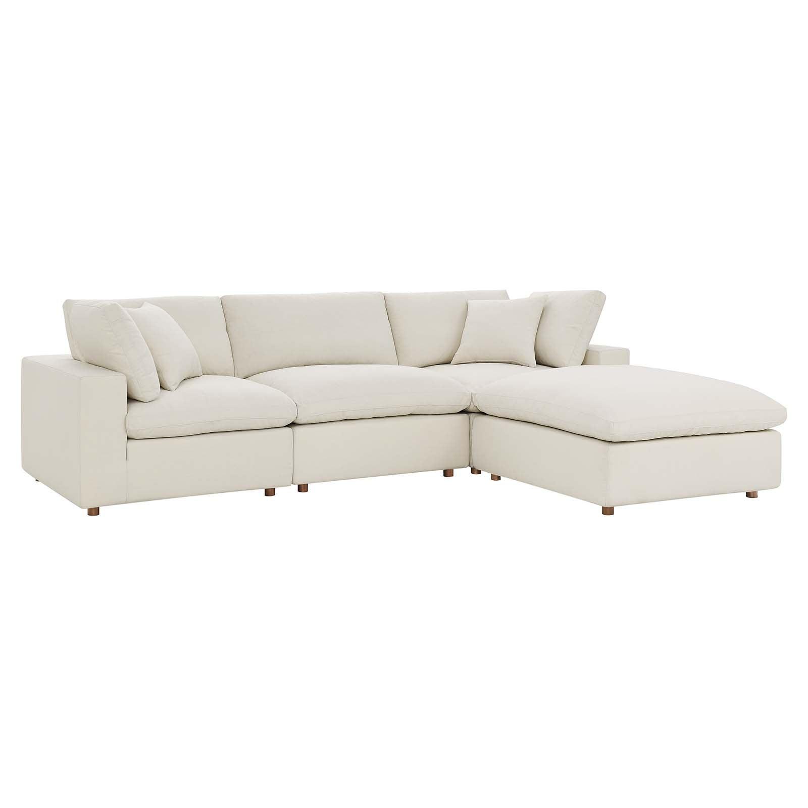 Modway Commix Down Filled Overstuffed 4 Piece Sectional Sofa Set, EEI-3356 FredCo