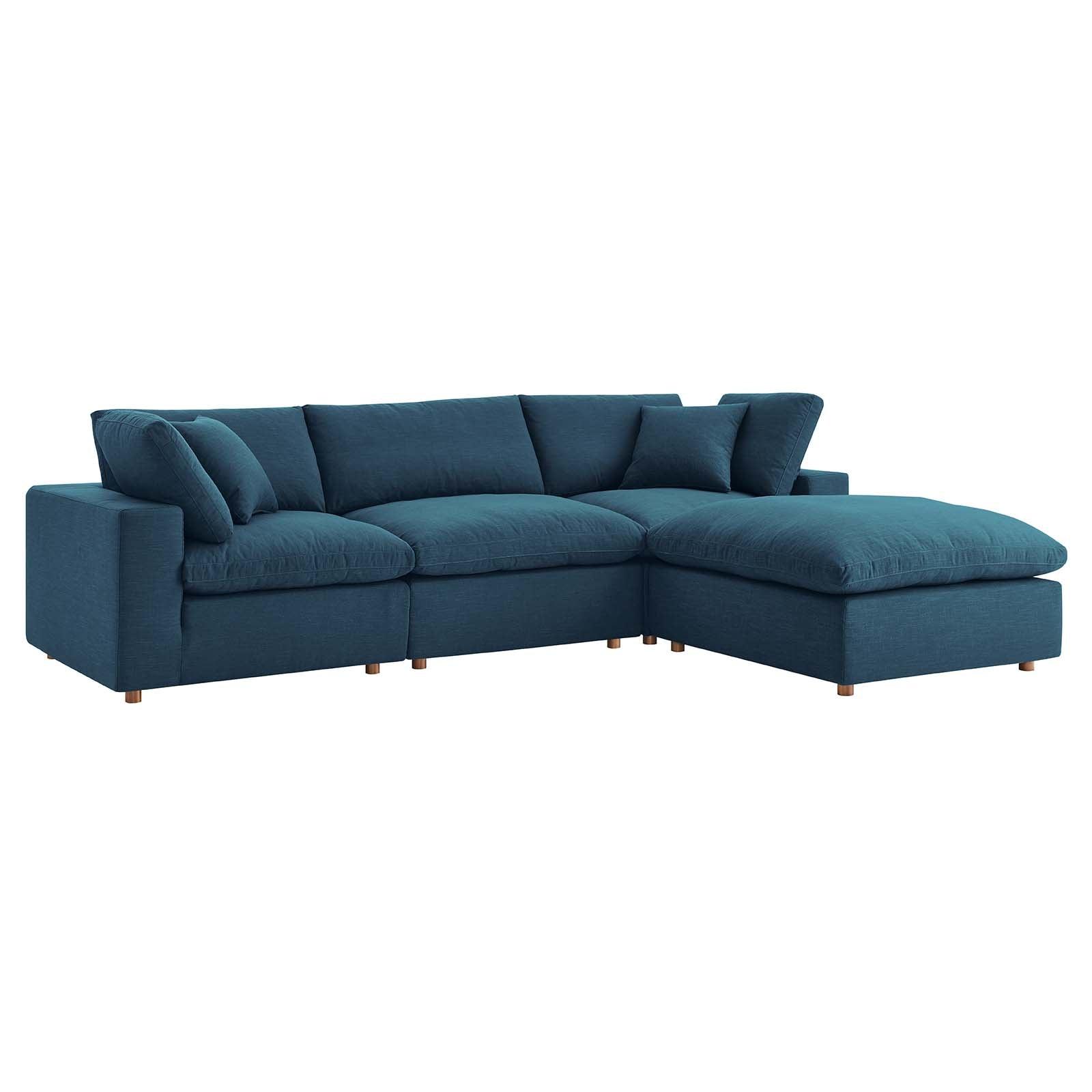 Modway Commix Down Filled Overstuffed 4 Piece Sectional Sofa Set, EEI-3356 FredCo