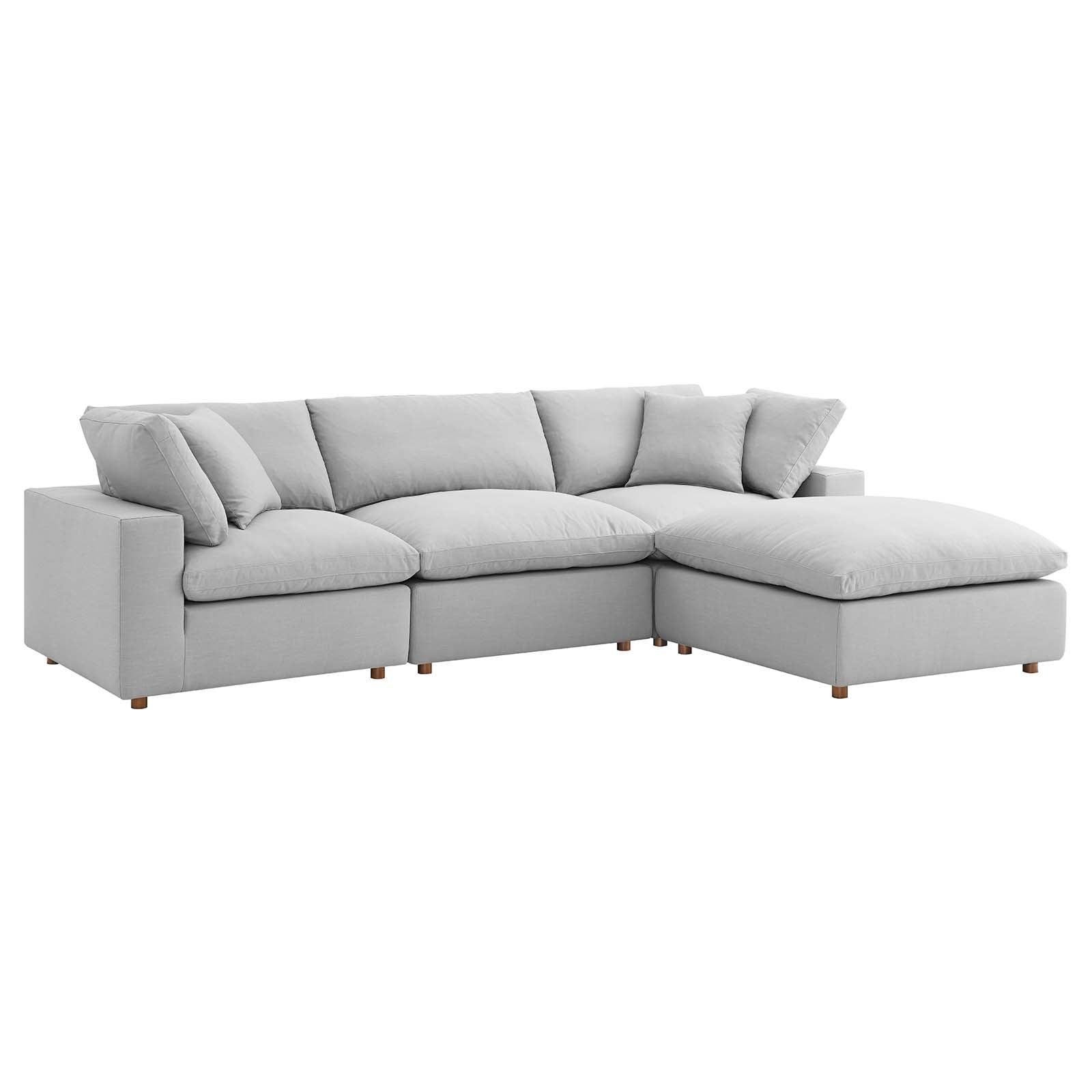 Modway Commix Down Filled Overstuffed 4 Piece Sectional Sofa Set, EEI-3356 FredCo