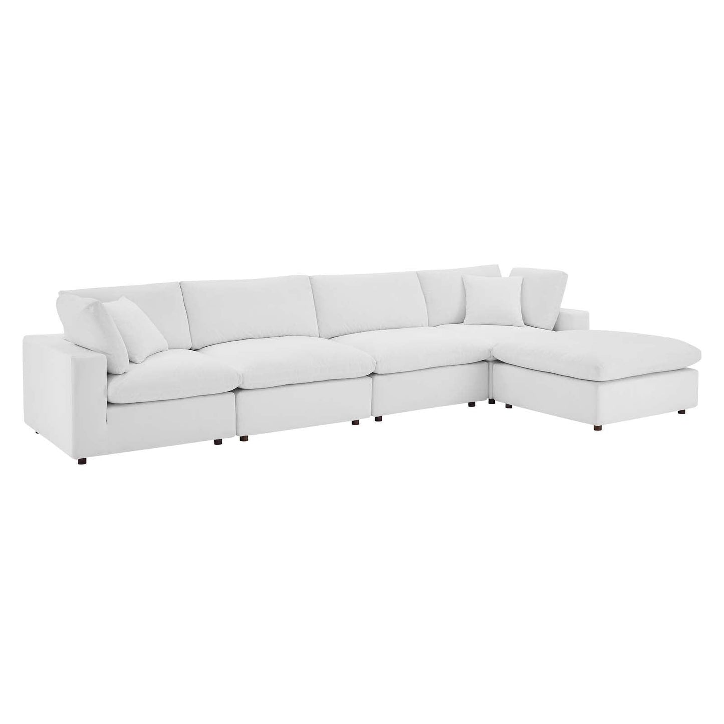 Modway Commix Down Filled Overstuffed Performance Velvet 5-Piece Sectional Sofa FredCo