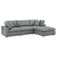 Modway Commix Down Filled Overstuffed Vegan Leather 4-Piece Sectional Sofa FredCo