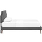 Modway Corene Twin Fabric Platform Bed with Round Splayed Legs FredCo
