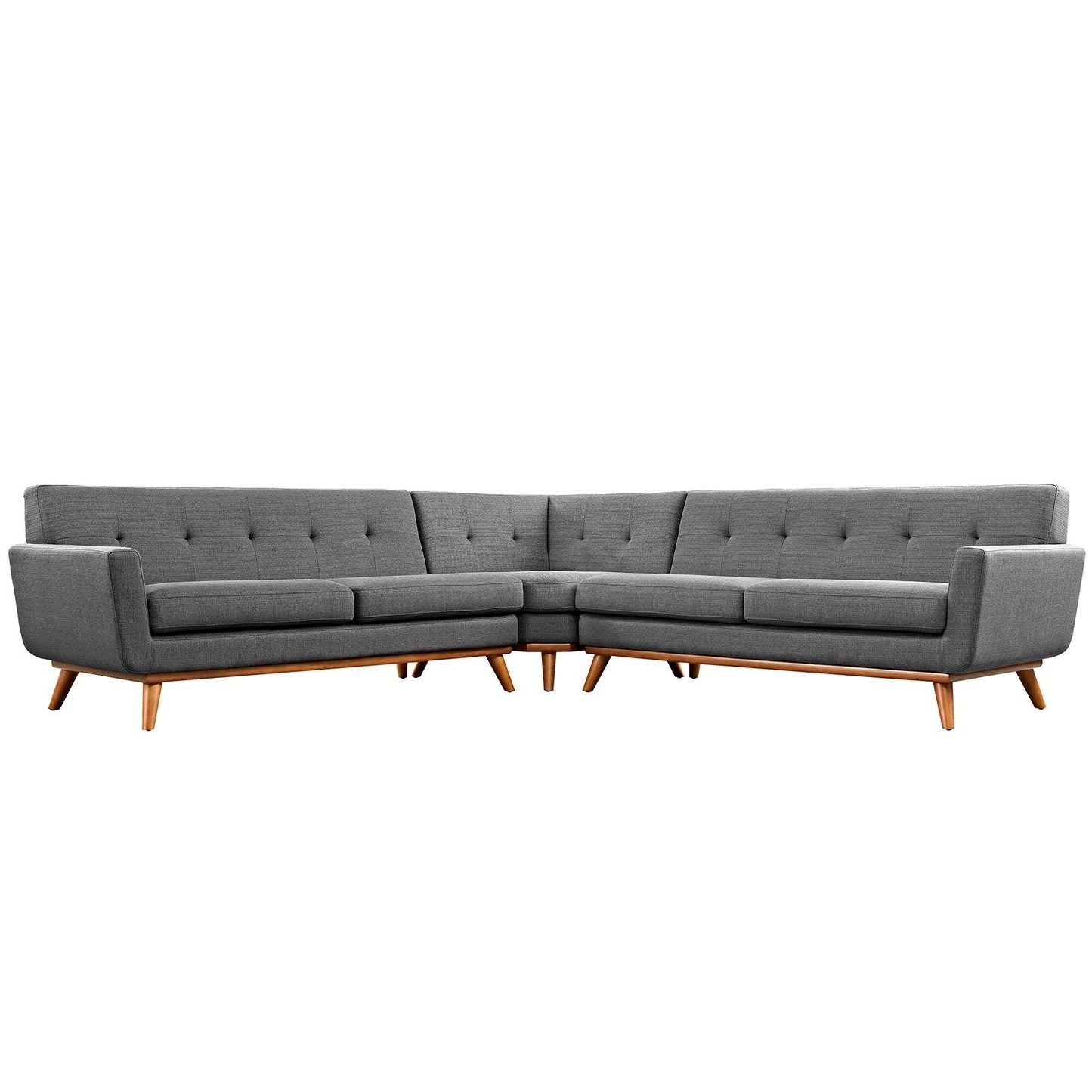 Modway Engage L-Shaped Upholstered Fabric Sectional Sofa FredCo
