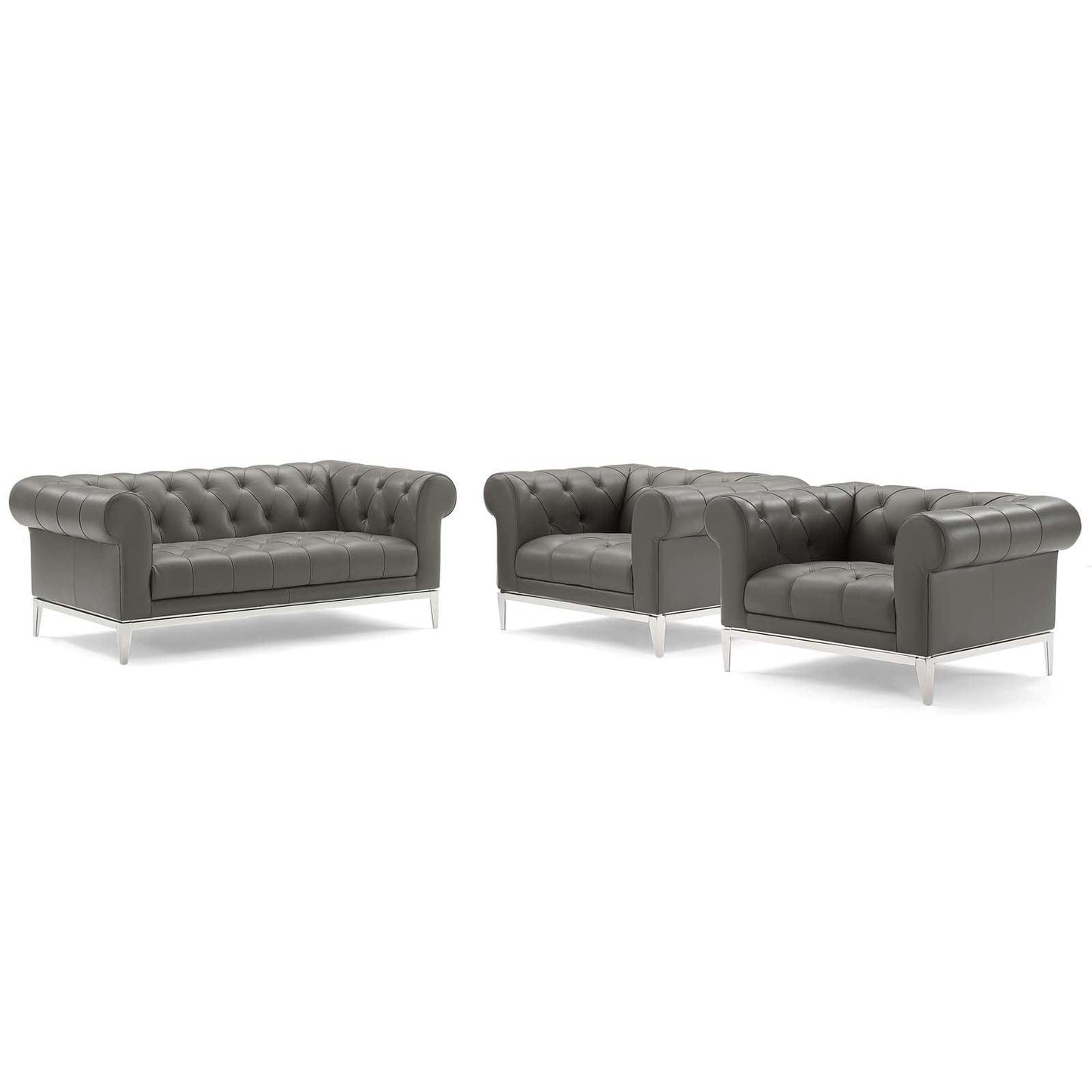 Modway Idyll Tufted Upholstered Leather 3 Piece Set, EEI-4194 FredCo