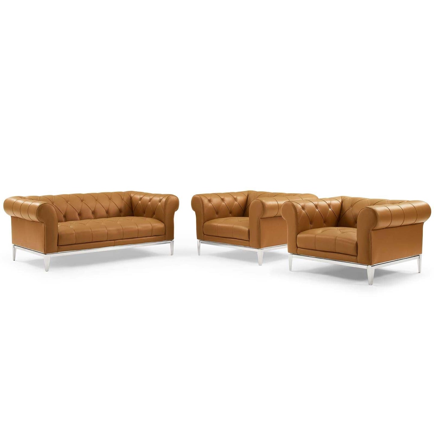 Modway Idyll Tufted Upholstered Leather 3 Piece Set, EEI-4194 FredCo