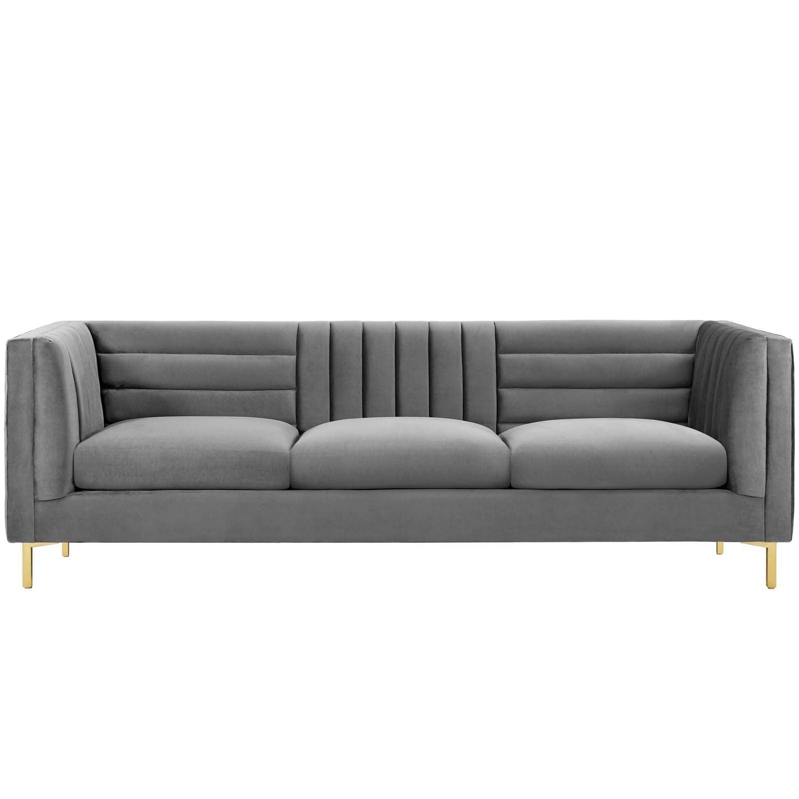 Modway Ingenuity Channel Tufted Performance Velvet Sofa FredCo