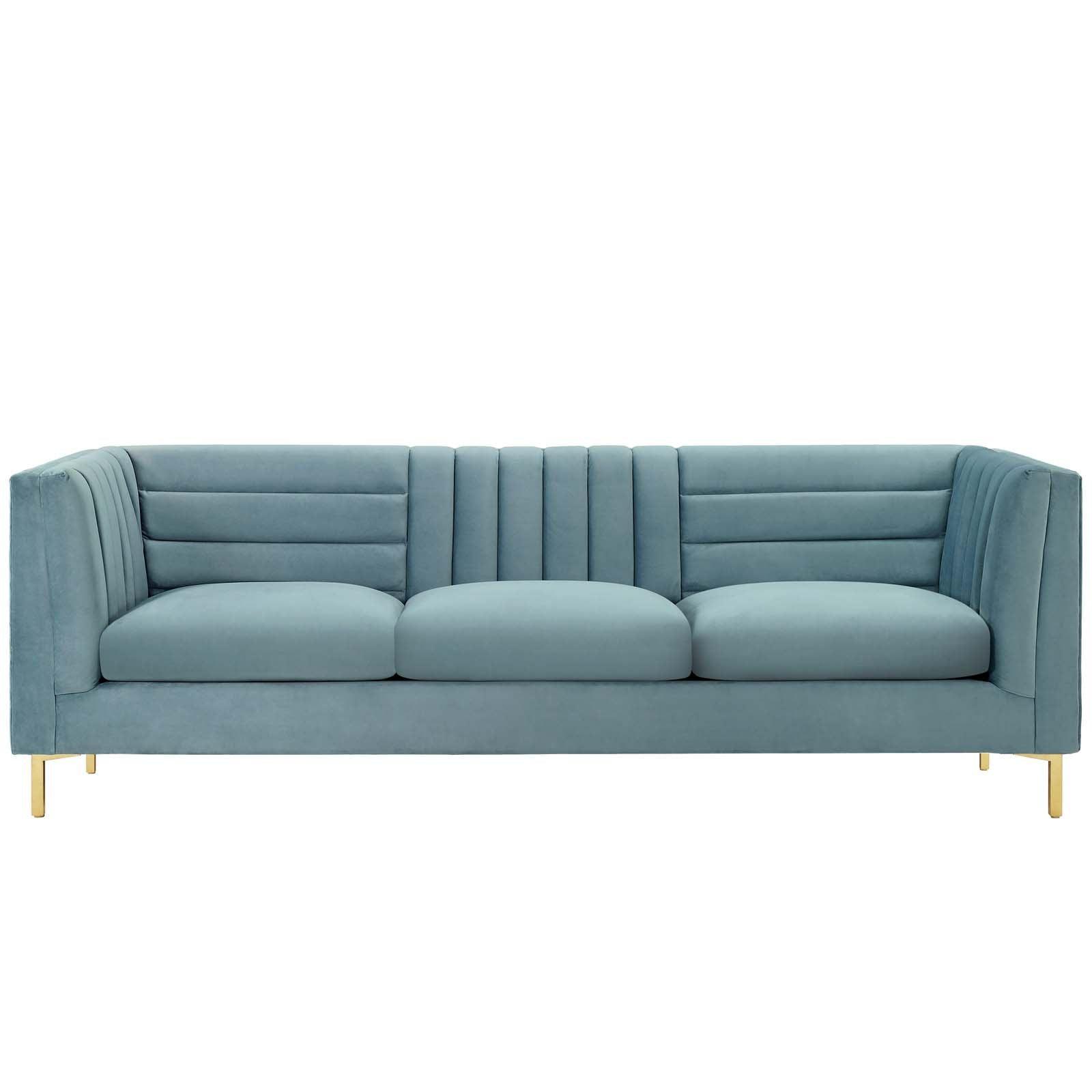 Modway Ingenuity Channel Tufted Performance Velvet Sofa FredCo