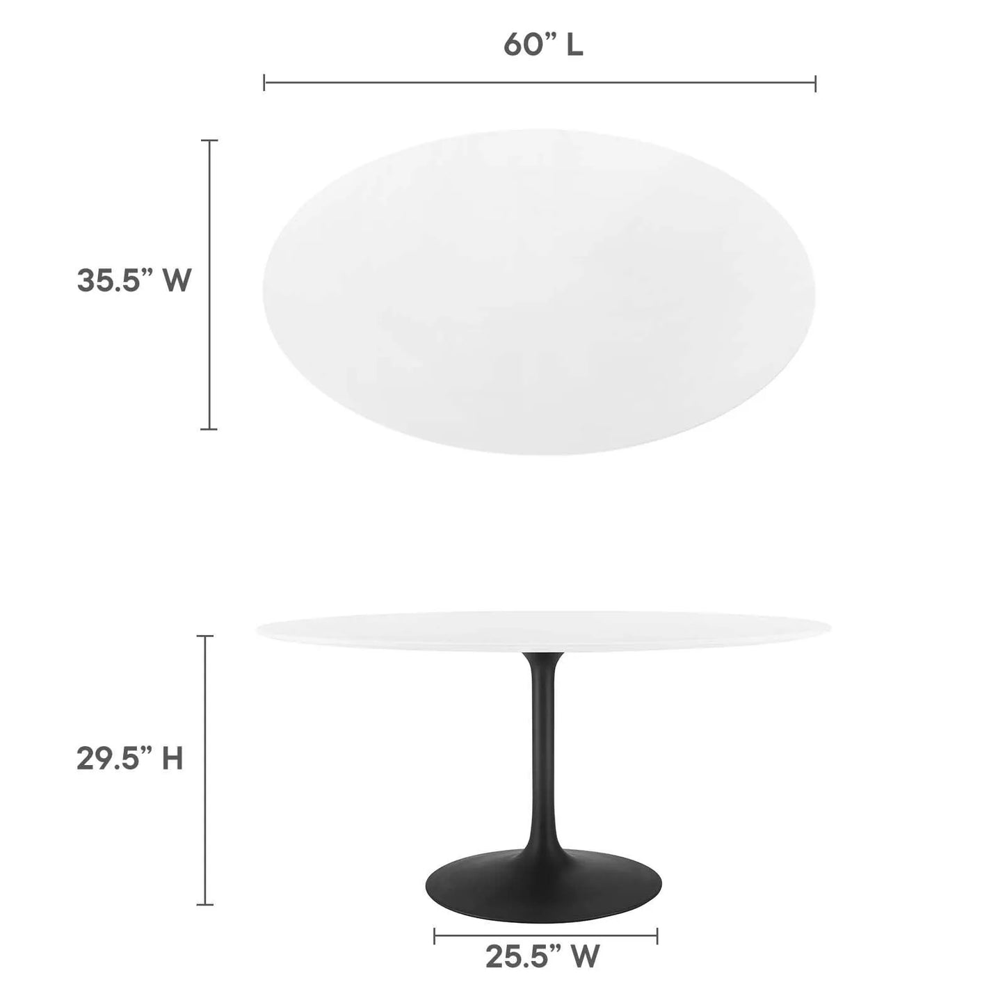 Modway Lippa 60" Oval Dining Table FredCo