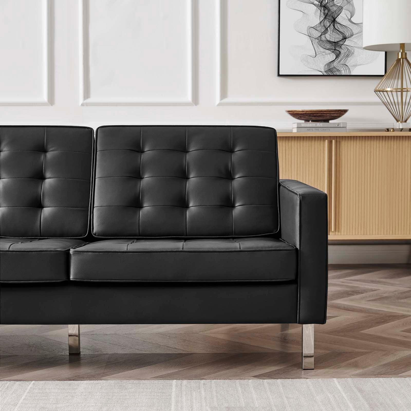 Modway loft deals leather sofa