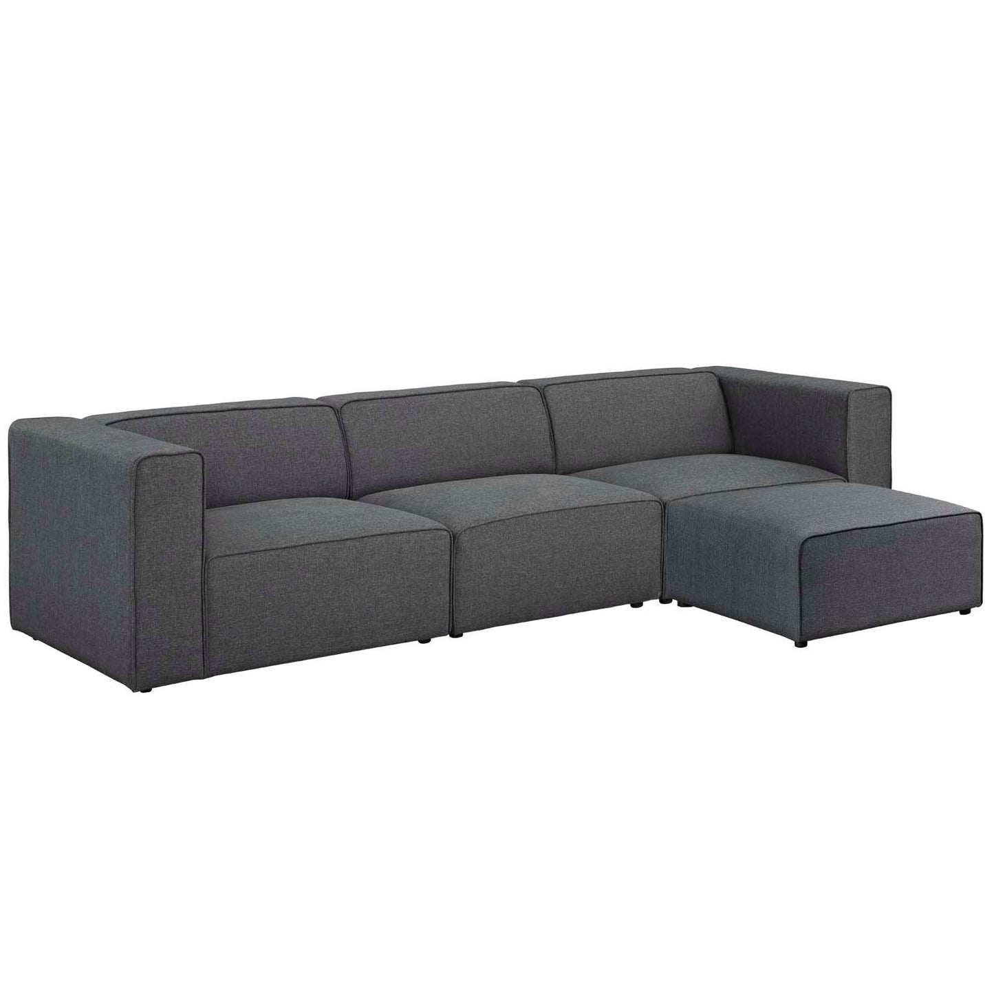 Modway Mingle 4 Piece Upholstered Fabric Sectional Sofa Set, EEI-2831 FredCo