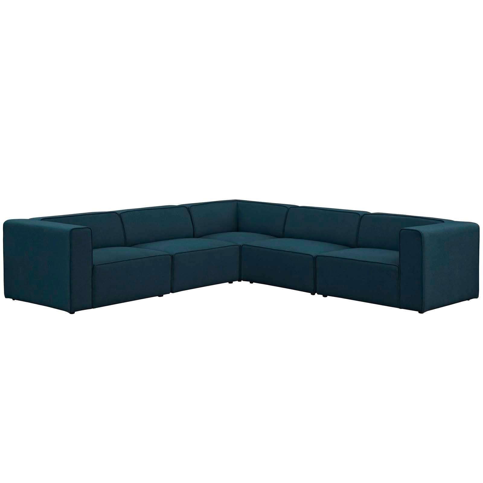 Modway Mingle 5 Piece Upholstered Fabric Sectional Sofa Set, EEI-2835 FredCo