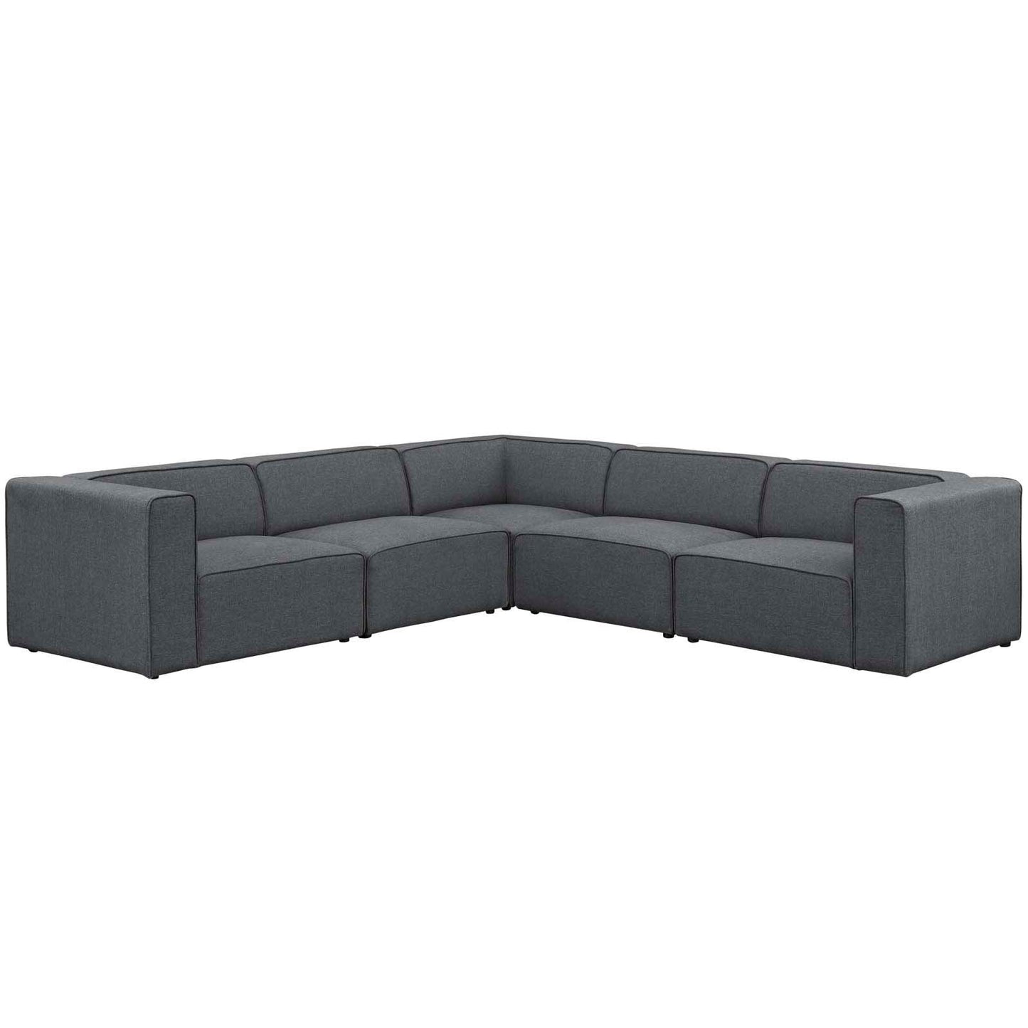 Modway Mingle 5 Piece Upholstered Fabric Sectional Sofa Set, EEI-2835 FredCo