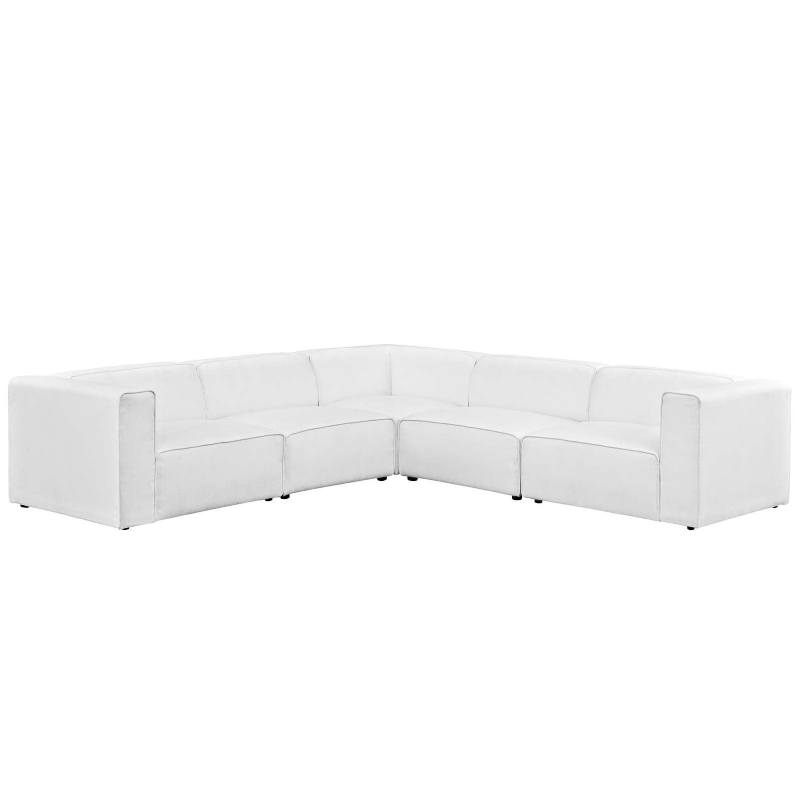 Modway Mingle 5 Piece Upholstered Fabric Sectional Sofa Set, EEI-2835 FredCo