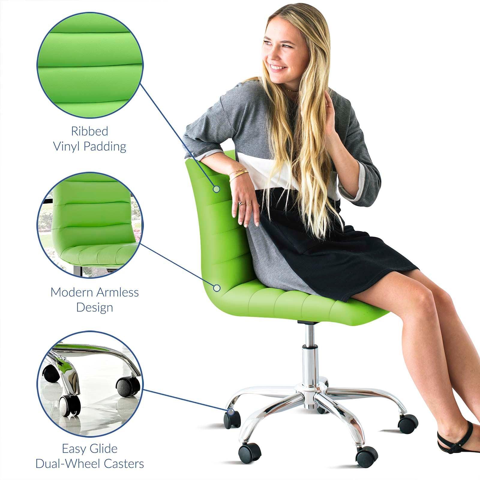 Modway Ripple Armless Mid Back Vinyl Office Chair FredCo