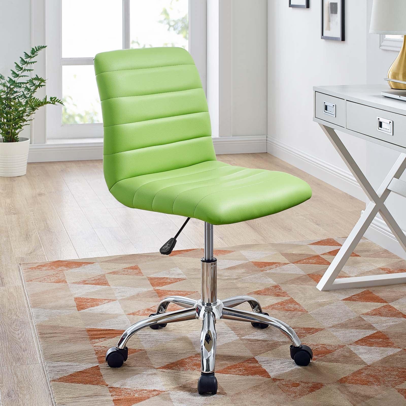 Modway Ripple Armless Mid Back Vinyl Office Chair FredCo
