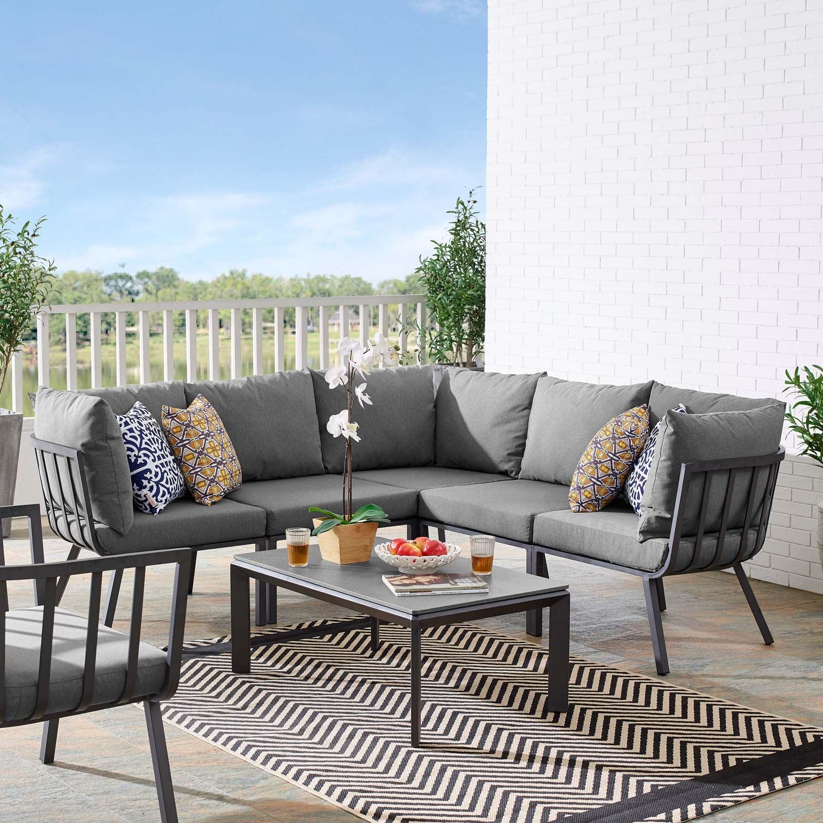 Modway Riverside 6 Piece Outdoor Patio Aluminum Set FredCo