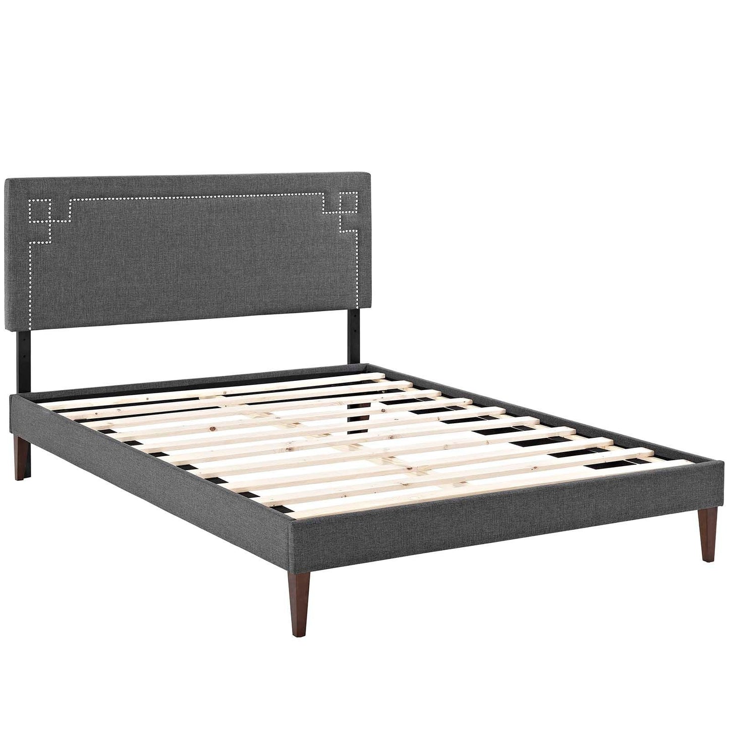 Modway Ruthie Queen Fabric Platform Bed with Squared Tapered Legs FredCo