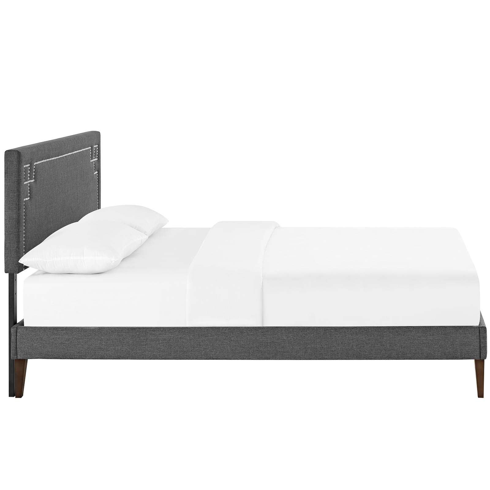 Modway Ruthie Queen Fabric Platform Bed with Squared Tapered Legs FredCo