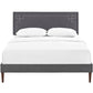 Modway Ruthie Queen Fabric Platform Bed with Squared Tapered Legs FredCo