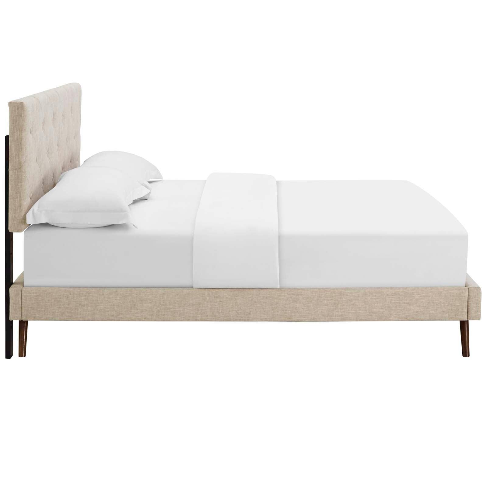 Modway Tarah Queen Fabric Platform Bed with Round Splayed Legs FredCo