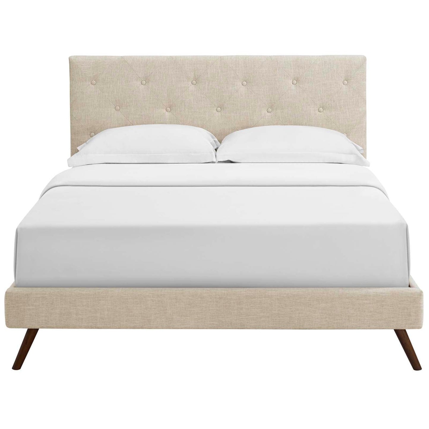 Modway Tarah Queen Fabric Platform Bed with Round Splayed Legs FredCo