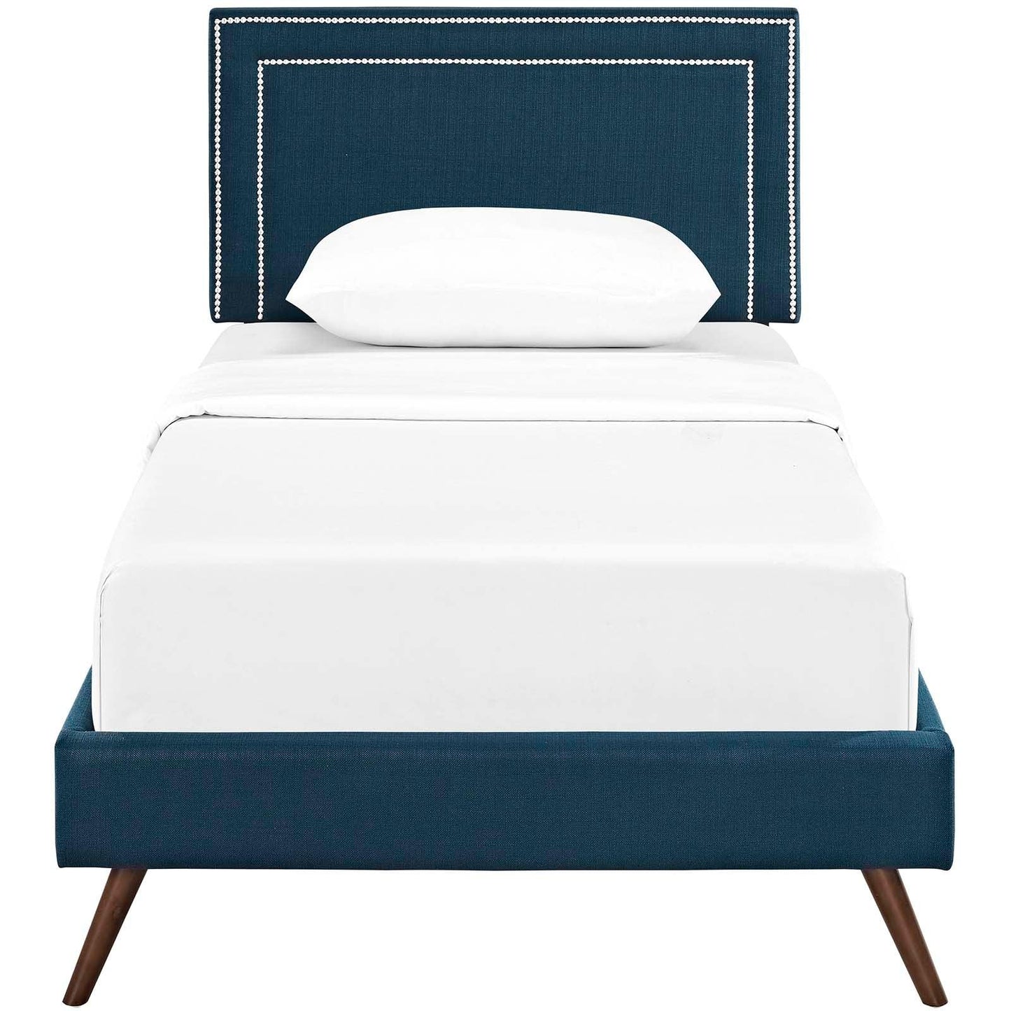 Modway Virginia Twin Fabric Platform Bed with Round Splayed Legs FredCo