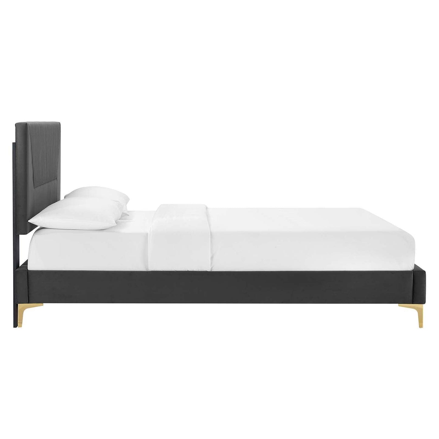 Modway Yasmine Channel Tufted Performance Velvet King Platform Bed FredCo