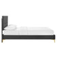 Modway Yasmine Channel Tufted Performance Velvet King Platform Bed FredCo