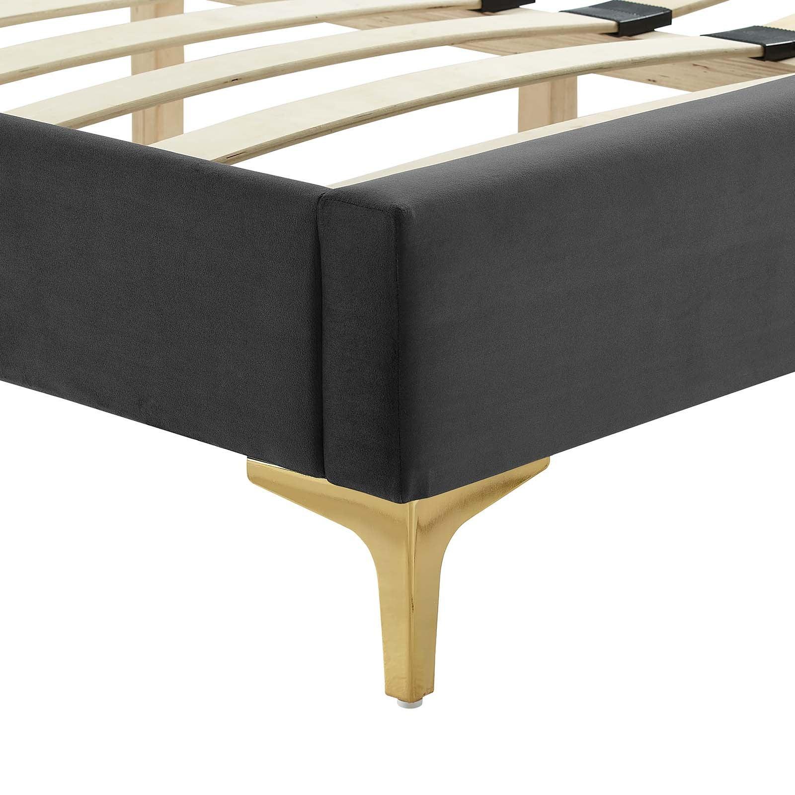 Modway Yasmine Channel Tufted Performance Velvet King Platform Bed FredCo