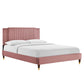 Modway Zahra Channel Tufted Performance Velvet Queen Platform Bed FredCo