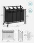 Rolling Laundry Basket with 4 Removable Bags Black FredCo