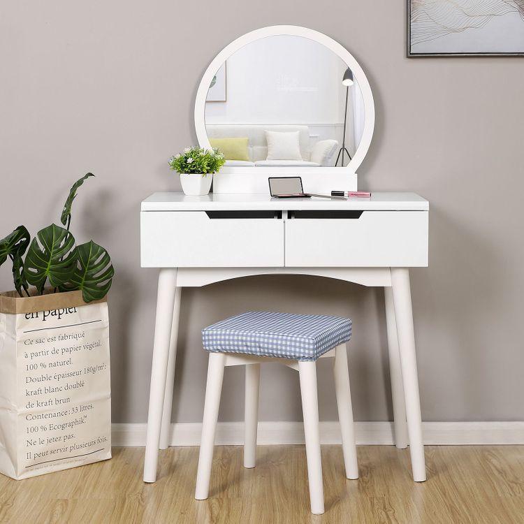 Round Mirror Dressing Table FredCo