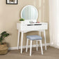 Round Mirror Dressing Table FredCo