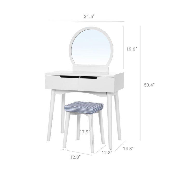 Round Mirror Dressing Table FredCo