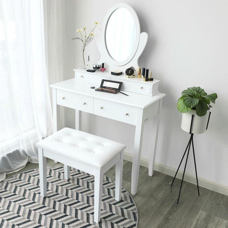 Rubberwood Legs Vanity Bench FredCo