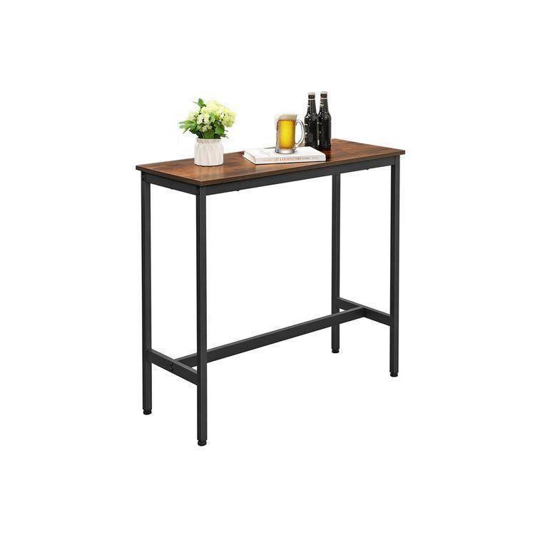 Rustic Brown Industrial 4 People Pub Bar Table FredCo